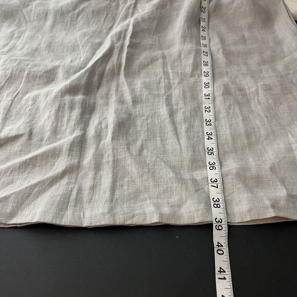 Magic Linen Color-Block Linen Dress Adria in White and Gray Lagenlook XL Pocket​ - Picture 9 of 9